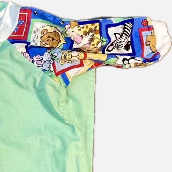 Vintage 80’s Snap Front Animal Print Lightweight Baby Bunting Bag 0-6 Months - Picture 3 of 4